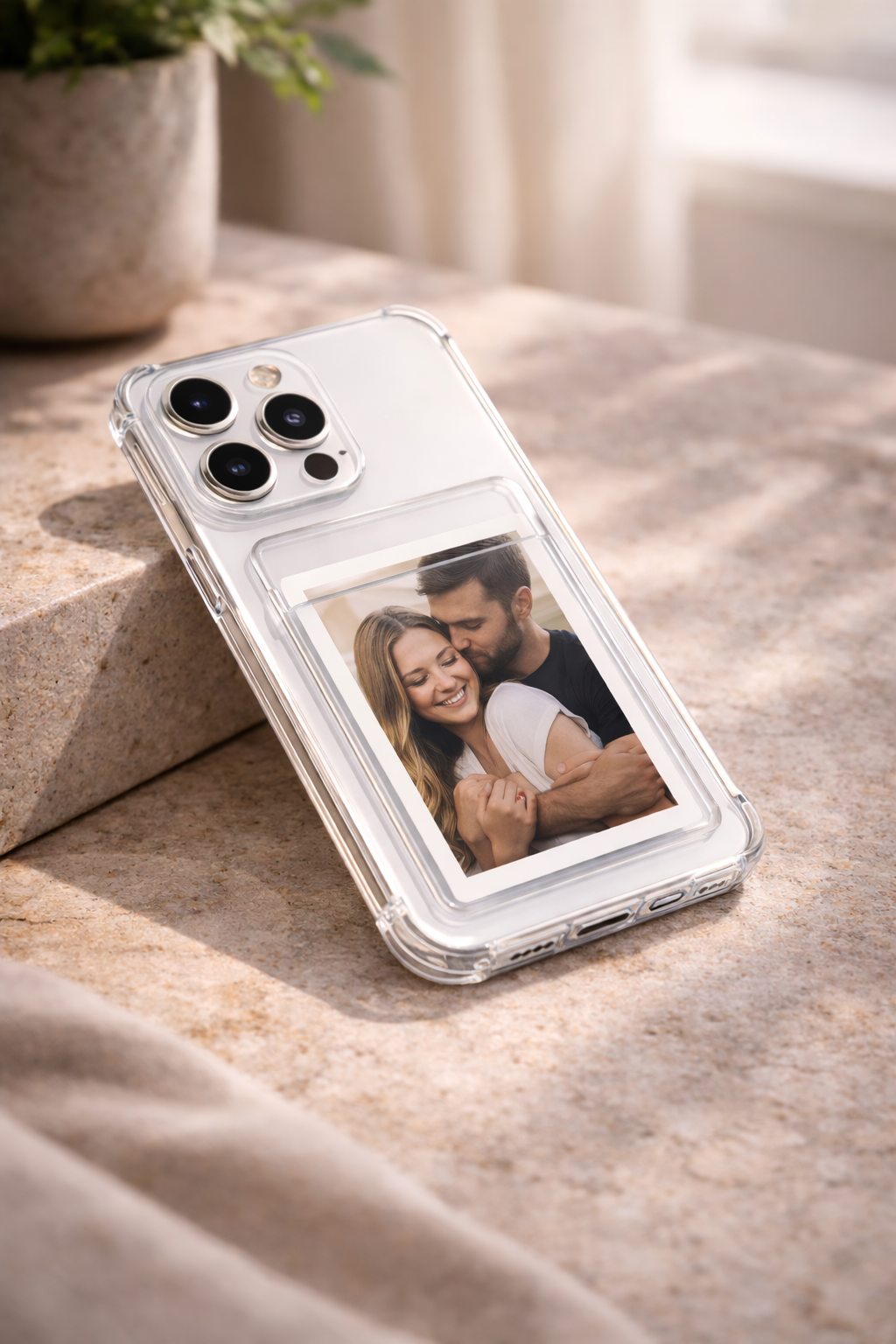 Elvarino™ Sleek Wallet Case Clear iPhone Case with Card Holder